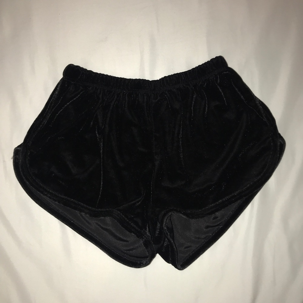 black velvet shorts